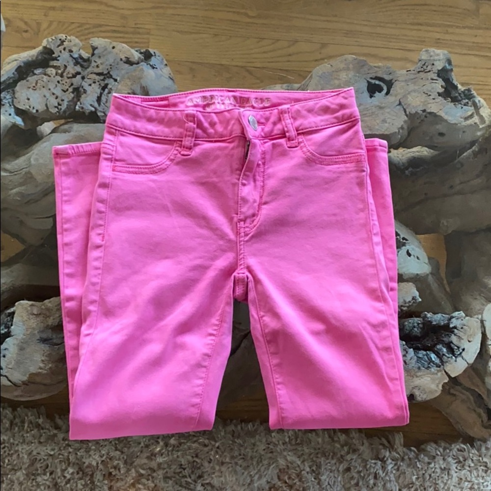 Pink American Eagle Skinny Jeans